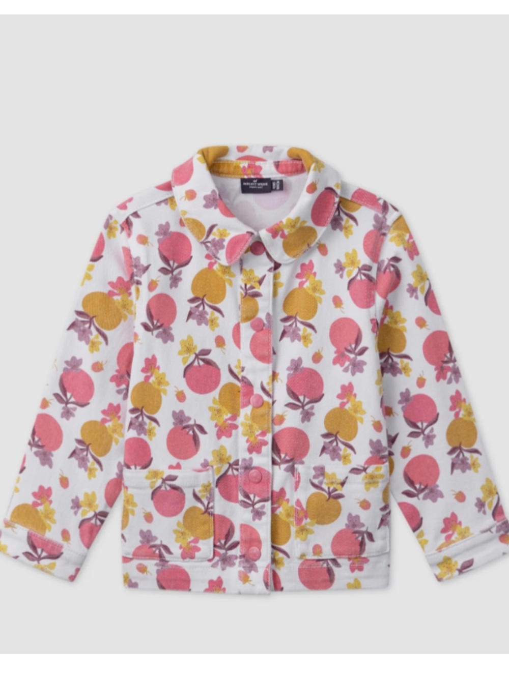 NWT Sergent Major Size 5 Girls Yellow Floral Embroidered Snap Long Sleeve Jacket
